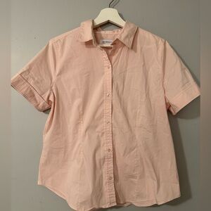 Pink Short Sleeve Button-Up Shirt